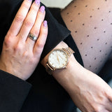 Buy Shop Michael Kors Pyper Three-Hand White Dial Rose Gold Steel Strap Watch For Women - MK4594 USA Online