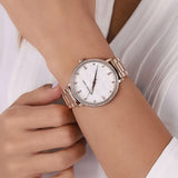 Buy Shop Michael Kors Pyper Three-Hand White Dial Rose Gold Steel Strap Watch For Women - MK4594 USA Online