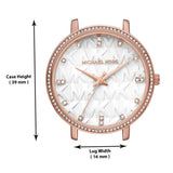 Buy Shop Michael Kors Pyper Three-Hand White Dial Rose Gold Steel Strap Watch For Women - MK4594 USA Online