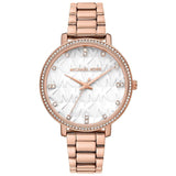 Buy Shop Michael Kors Pyper Three-Hand White Dial Rose Gold Steel Strap Watch For Women - MK4594 USA Online