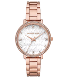 Buy Shop Michael Kors Pyper Three-Hand White Dial Rose Gold Steel Strap Watch For Women - MK4594 USA Online