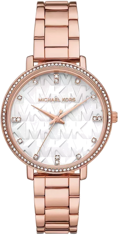 Buy Shop Michael Kors Pyper Three-Hand White Dial Rose Gold Steel Strap Watch For Women - MK4594 USA Online