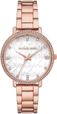 Buy Shop Michael Kors Pyper Three-Hand White Dial Rose Gold Steel Strap Watch For Women - MK4594 USA Online