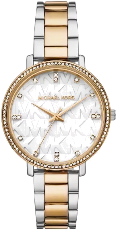 Buy Shop Michael Kors Pyper Three Hand White Dial Two Tone Steel Strap Watch For Women - MK4595 USA Online