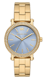 Buy Shop Michael Kors Quartz Blue Dial Gold Steel Strap Watch for Men - MKO1048 USA Online