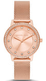 Buy Shop Michael Kors Quartz Crystals Rose Gold Dial Rose Gold Mesh Strap Watch for Women - MKO1012 USA Online