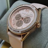 Buy Shop Michael Kors Quartz Pink Dial Pink Silicone Strap Watch For Women - MK6946 USA Online