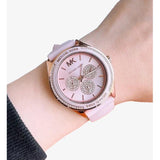 Buy Shop Michael Kors Quartz Pink Dial Pink Silicone Strap Watch For Women - MK6946 USA Online