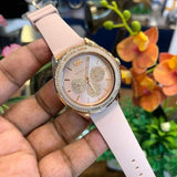 Buy Shop Michael Kors Quartz Pink Dial Pink Silicone Strap Watch For Women - MK6946 USA Online
