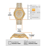 Buy Shop Michael Kors Raquel Three Hand Crystals Gold Dial Gold Steel Strap Watch For Women - MK7398 USA Online
