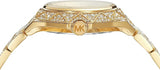 Buy Shop Michael Kors Raquel Three Hand Crystals Gold Dial Gold Steel Strap Watch For Women - MK7398 USA Online