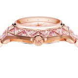 Buy Shop Michael Kors Raquel Three-Hand Crystals Pink Dial Rose Gold Steel Strap Watch For Women - MK7343 USA Online