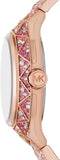 Buy Shop Michael Kors Raquel Three-Hand Crystals Pink Dial Rose Gold Steel Strap Watch For Women - MK7343 USA Online