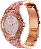 Buy Shop Michael Kors Raquel Three-Hand Crystals Pink Dial Rose Gold Steel Strap Watch For Women - MK7343 USA Online