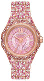 Buy Shop Michael Kors Raquel Three-Hand Crystals Pink Dial Rose Gold Steel Strap Watch For Women - MK7343 USA Online