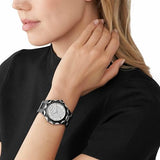 Buy Shop Michael Kors Raquel Three Hand Silver Dial Black Steel Strap Watch For Women - MK4692 USA Online