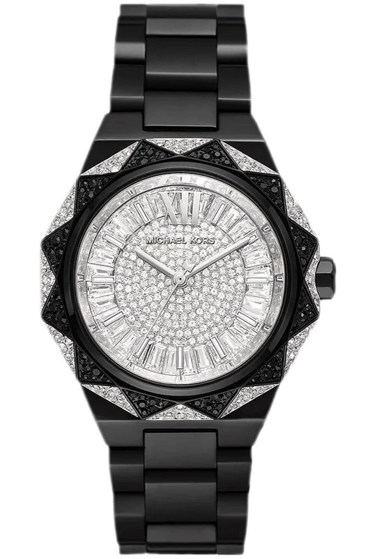 Buy Shop Michael Kors Raquel Three Hand Silver Dial Black Steel Strap Watch For Women - MK4692 USA Online