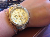 Buy Shop Michael Kors Runway Gold Dial Gold Steel Strap Watch for Women - MK5826 USA Online