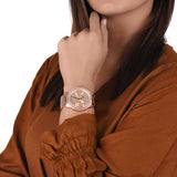 Buy Shop Michael Kors Ritz Analog Crystals Silver Dial Rose Gold Steel Strap Watch for Women - MK6863 USA Online