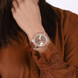 Buy Shop Michael Kors Ritz Analog Crystals Silver Dial Rose Gold Steel Strap Watch for Women - MK6863 USA Online