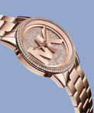 Buy Shop Michael Kors Ritz Analog Crystals Silver Dial Rose Gold Steel Strap Watch for Women - MK6863 USA Online
