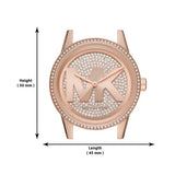 Buy Shop Michael Kors Ritz Analog Crystals Silver Dial Rose Gold Steel Strap Watch for Women - MK6863 USA Online