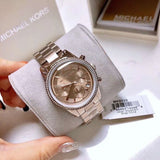 Buy Shop Michael Kors Ritz Chronograph Brown Dial Brown Steel Strap Watch For Women - MK6529 USA Online
