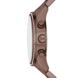 Buy Shop Michael Kors Ritz Chronograph Brown Dial Brown Steel Strap Watch For Women - MK6529 USA Online