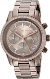Buy Shop Michael Kors Ritz Chronograph Brown Dial Brown Steel Strap Watch For Women - MK6529 USA Online