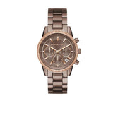 Buy Shop Michael Kors Ritz Chronograph Brown Dial Brown Steel Strap Watch For Women - MK6529 USA Online