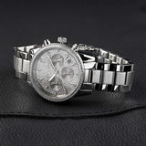 Buy Shop Michael Kors Ritz Chronograph Crystals Silver Dial Silver Steel Strap Watch For Women - MK7301 USA Online