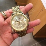 Buy Shop Michael Kors Ritz Chronograph Gold Dial Gold Steel Strap Watch for Women - MK5676 USA Online