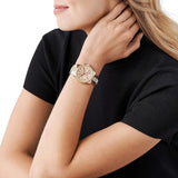 Buy Shop Michael Kors Ritz Chronograph Gold Dial Gold Steel Strap Watch For Women - MK6484 USA Online