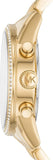 Buy Shop Michael Kors Ritz Chronograph Gold Dial Gold Steel Strap Watch For Women - MK6597 USA Online
