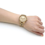 Buy Shop Michael Kors Ritz Chronograph Gold Dial Gold Steel Strap Watch For Women - MK6937 USA Online
