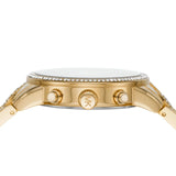 Buy Shop Michael Kors Ritz Chronograph Gold Dial Gold Steel Strap Watch For Women - MK6937 USA Online