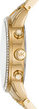 Buy Shop Michael Kors Ritz Chronograph Gold Dial Gold Steel Strap Watch For Women - MK6937 USA Online