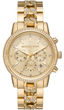 Buy Shop Michael Kors Ritz Chronograph Gold Dial Gold Steel Strap Watch For Women - MK6937 USA Online