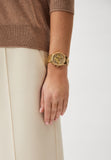 Buy Shop Michael Kors Ritz Chronograph Gold Dial Gold Steel Strap Watch For Women - MK7310 USA Online