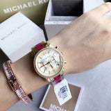 Buy Shop Michael Kors Ritz Chronograph Gold Dial Two Tone Steel Strap Watch For Women - MK6517 USA Online
