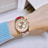 Buy Shop Michael Kors Ritz Chronograph Gold Dial Two Tone Steel Strap Watch For Women - MK6517 USA Online