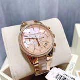 Buy Shop Michael Kors Ritz Chronograph Mother of Pearl White Dial Two Tone Steel Strap Watch For Women - MK6769 USA Online