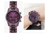 Buy Shop Michael Kors Ritz Chronograph Purple Dial Purple Steel Strap Watch For Women - MK6720 USA Online