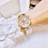 Buy Shop Michael Kors Ritz Chronograph Rose Dial Two Tone Steel Strap Watch for Women - MK6475 USA Online