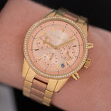 Buy Shop Michael Kors Ritz Chronograph Rose Dial Two Tone Steel Strap Watch for Women - MK6475 USA Online