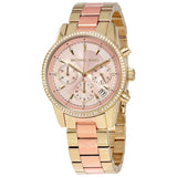 Buy Shop Michael Kors Ritz Chronograph Rose Dial Two Tone Steel Strap Watch for Women - MK6475 USA Online