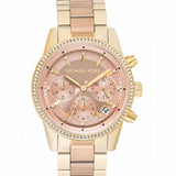 Buy Shop Michael Kors Ritz Chronograph Rose Dial Two Tone Steel Strap Watch for Women - MK6475 USA Online