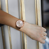 Buy Shop Michael Kors Ritz Chronograph Rose Gold Dial Rose Gold Steel Strap Watch for Women - MK6077 USA Online