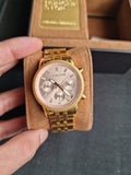 Buy Shop Michael Kors Ritz Chronograph Rose Gold Dial Rose Gold Steel Strap Watch for Women - MK6077 USA Online