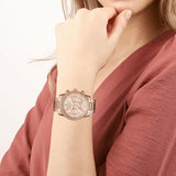 Buy Shop Michael Kors Ritz Chronograph Rose Gold Dial Rose Gold Steel Strap Watch for Women - MK6357 USA Online